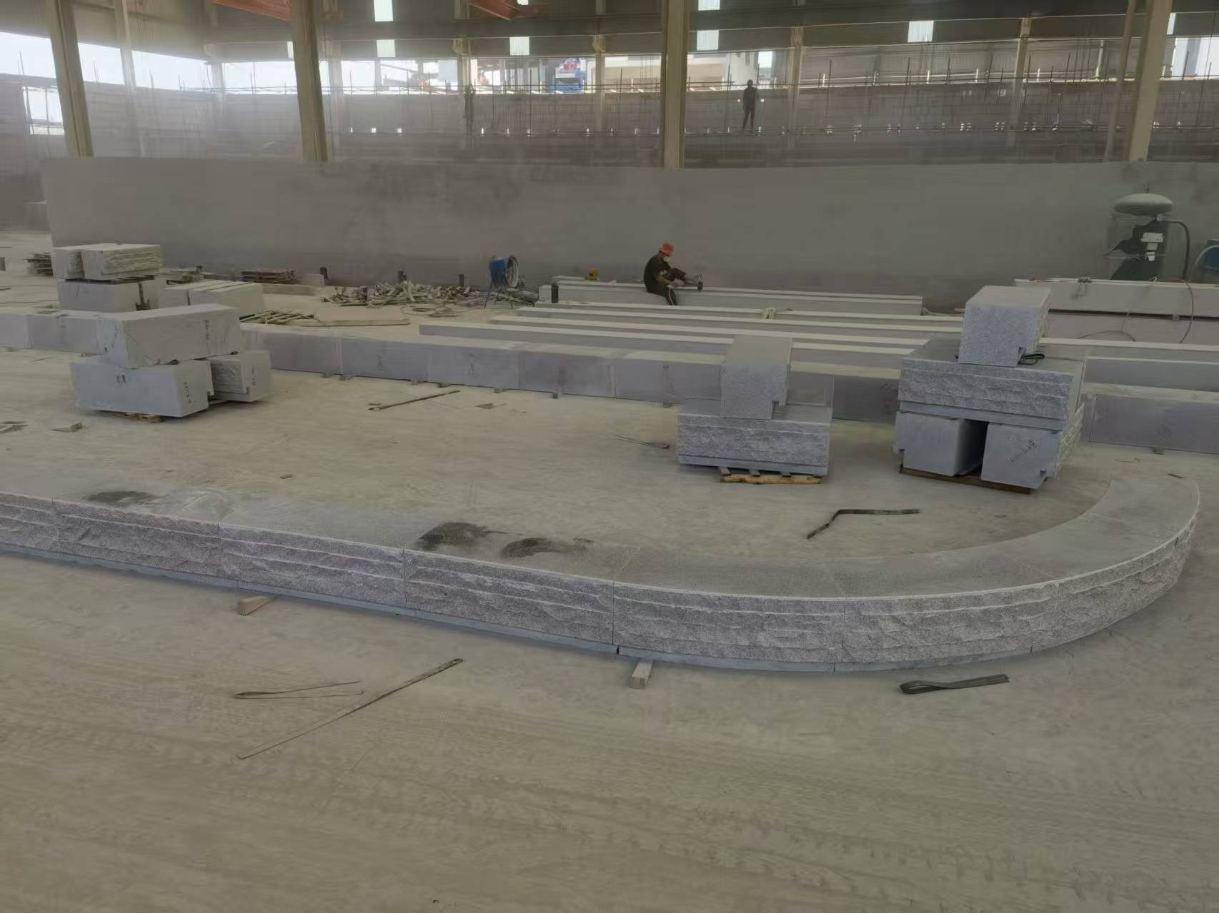 郴州 芝麻白整石坐凳（光面+自然面）