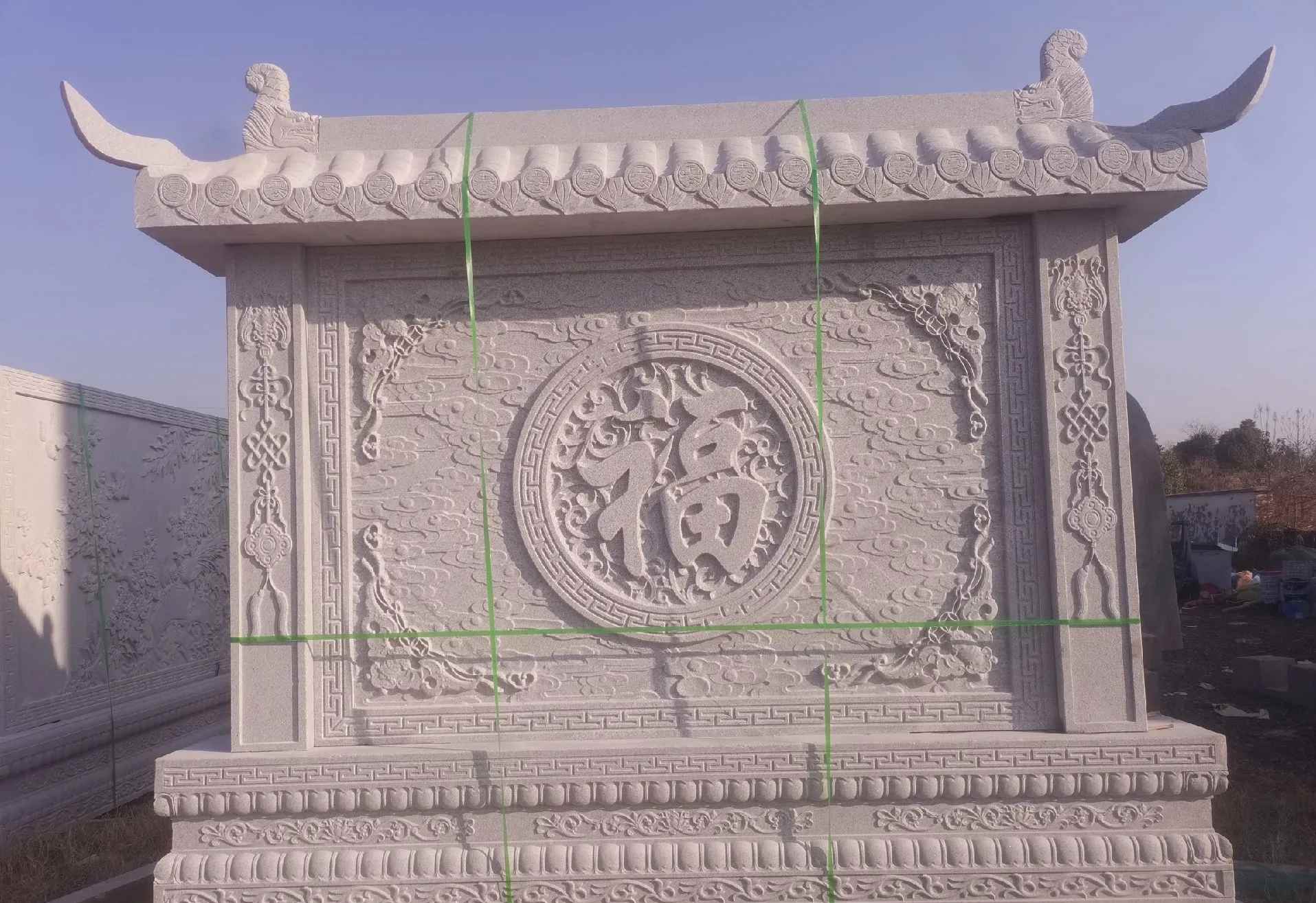 郴州 芝麻白花岗岩屏风，照壁，影壁